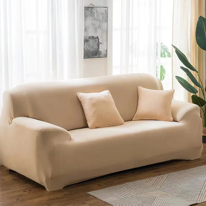 Housse de canapé extensible unie Jaune 2 places 145-185cm - MaisonHousse