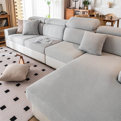 Housse de coussin de canapé jacquard rayé - vue 8