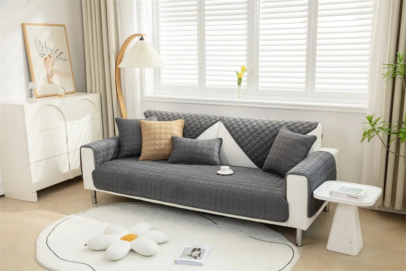 Housse de canapé antidérapante matelassée Bleu 110x160cm - MaisonHousse