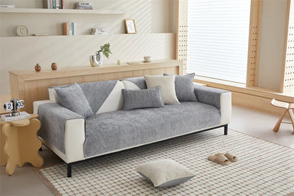 Housse de canapé antidérapante chenille Beige 90x160cm - MaisonHousse