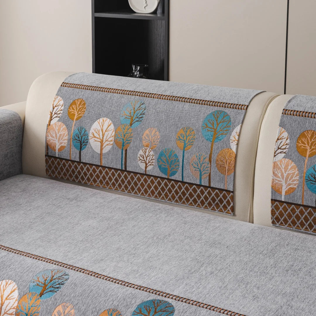Jeté de canapé jacquard boho arbre et lune - vue 5