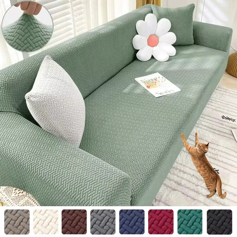 Housse de canapé jacquard extensible 1 à 5 places - vue 1