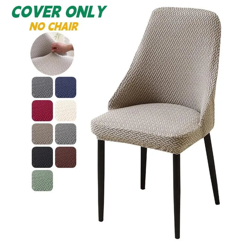 Housse de chaise jacquard dossier arrondi - vue 1