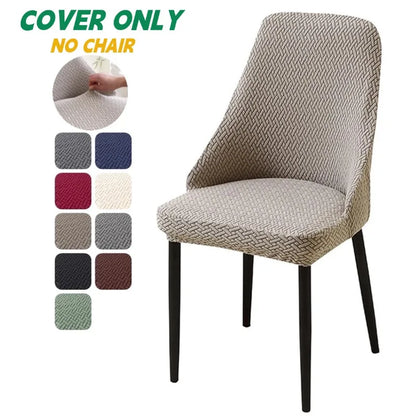 Housse de chaise jacquard dossier arrondi - vue 1