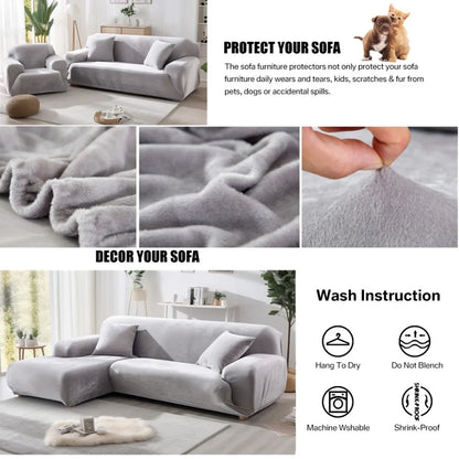 Housse de canapé velours épais extensible - vue 2