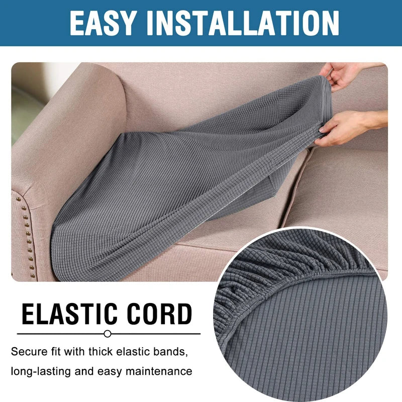 Housse de coussin de canapé extensible unie - vue 4