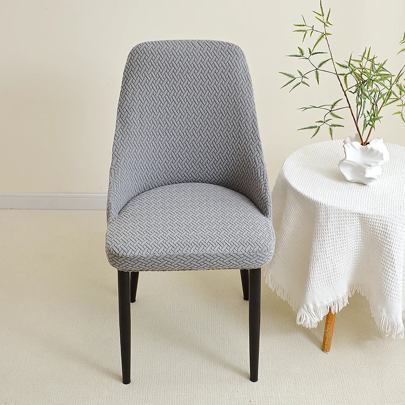 Housse de chaise jacquard dossier arrondi - vue 3