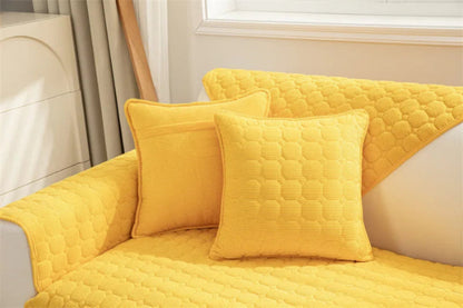 Housse de canapé antidérapante matelassée Bleu 70x150cm - MaisonHousse