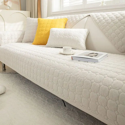 Housse de canapé antidérapante matelassée Marron 70x150cm - MaisonHousse