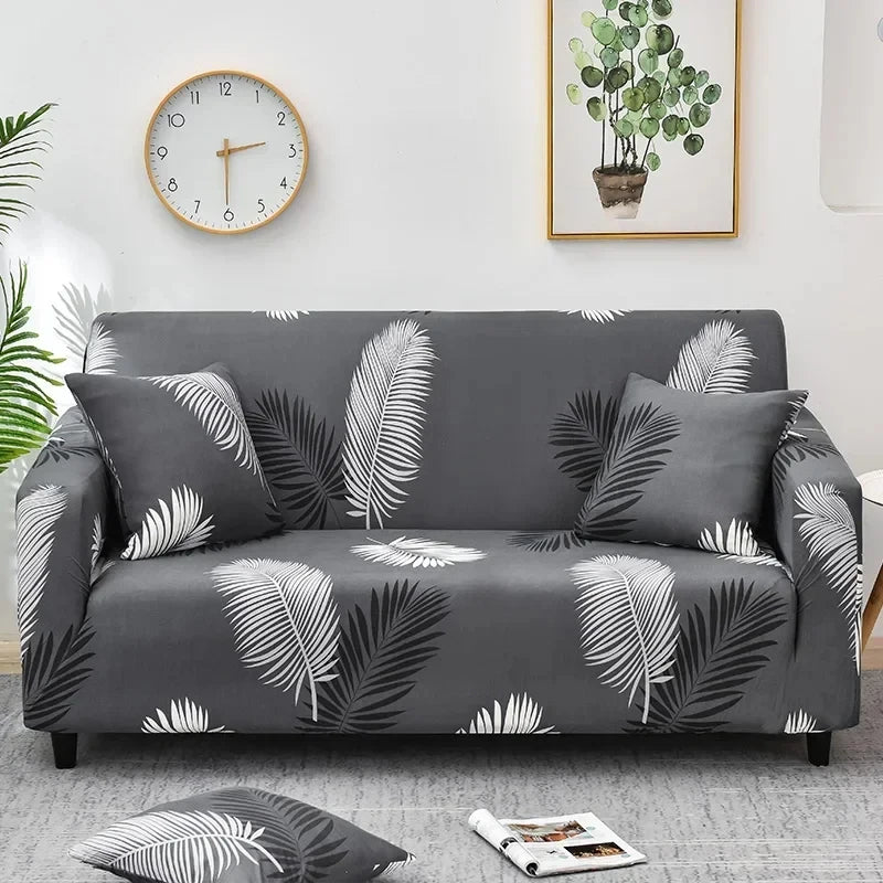 Housse de canapé extensible à motifs Fleur 3 place(190-230cm) - MaisonHousse