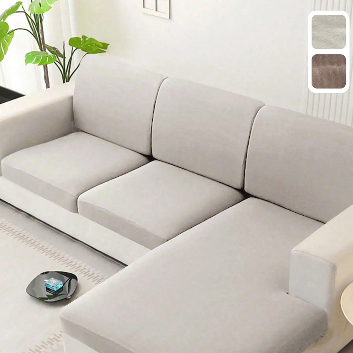 Housse de coussin d'assise de canapé extensible - vue 1
