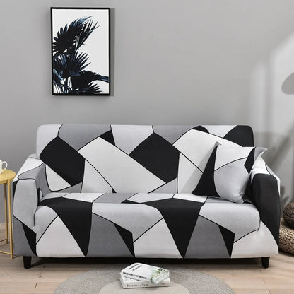 Housse de canapé extensible à motifs Carreau rose 1 place (90-140cm) - MaisonHousse