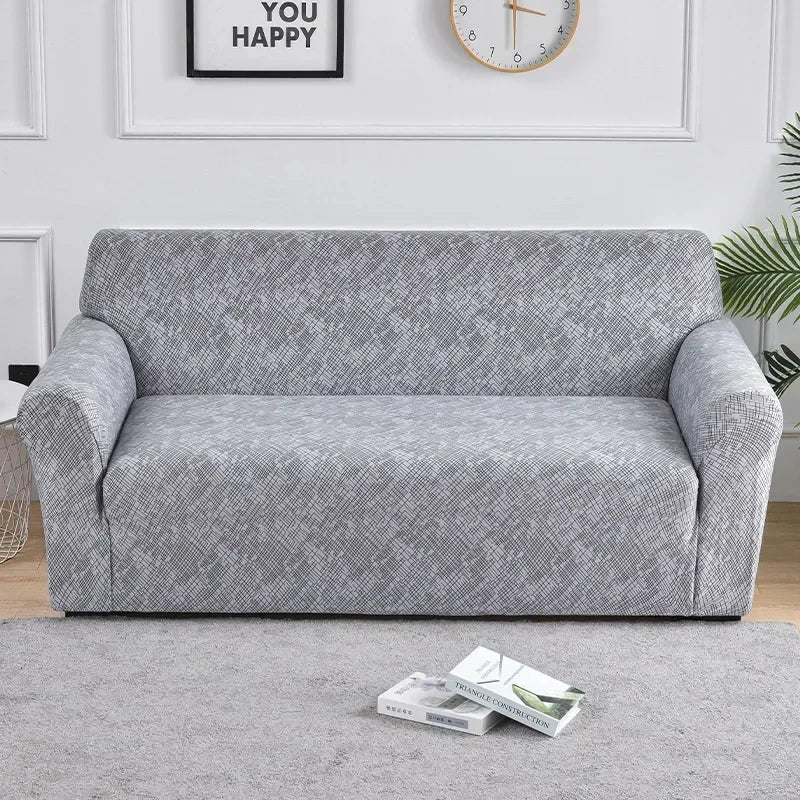 Housse de canapé extensible à motifs Carreau orange 2 place(145-185cm) - MaisonHousse