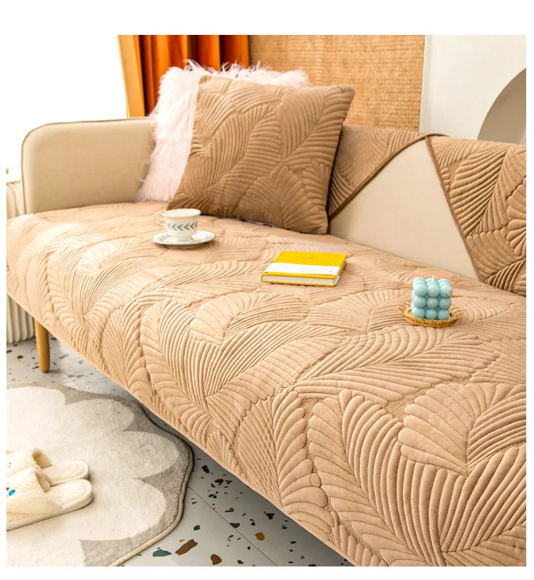 Housse de canapé antidérapante velours Vert 90x180cm - MaisonHousse