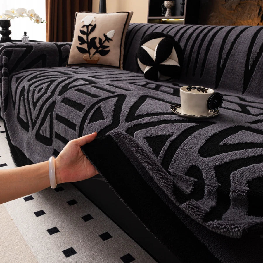 Jeté de canapé bohème jacquard vintage - vue 9