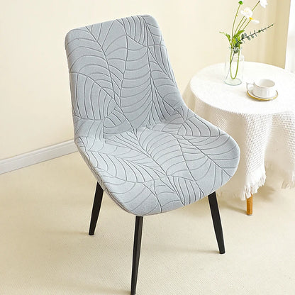 Housse de chaise jacquard feuilles dossier galbé - vue 6