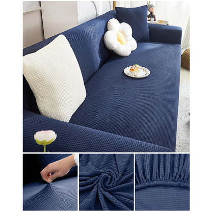 Housse de canapé extensible Jacquard Jade 5 Place 300-380CM - MaisonHousse