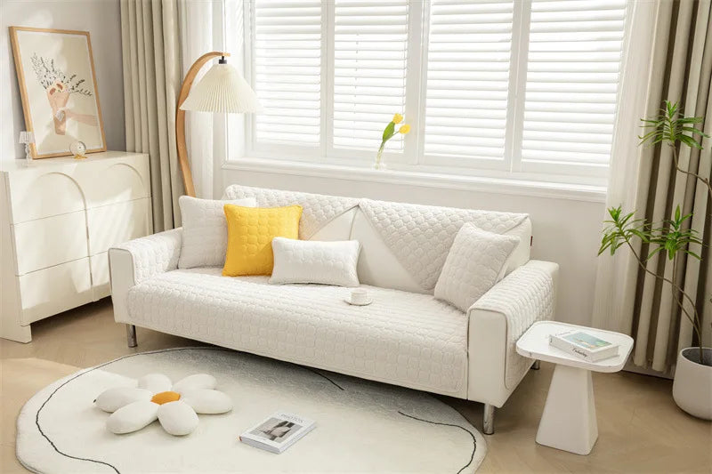 Housse de canapé antidérapante matelassée Marron 70x120cm - MaisonHousse