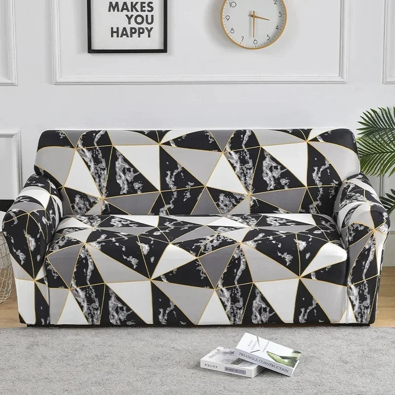 Housse de canapé extensible à motifs Fleur 4 place(235-300cm) - MaisonHousse