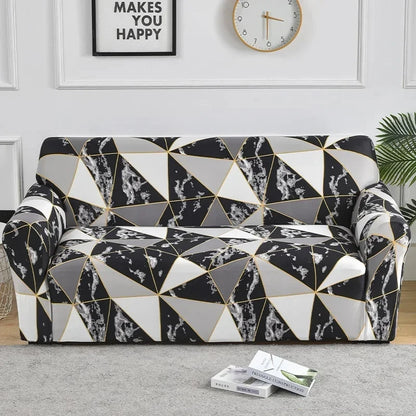 Housse de canapé extensible à motifs Fleur 4 place(235-300cm) - MaisonHousse
