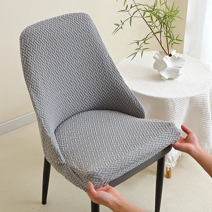 Housse de chaise jacquard dossier arrondi - vue 4