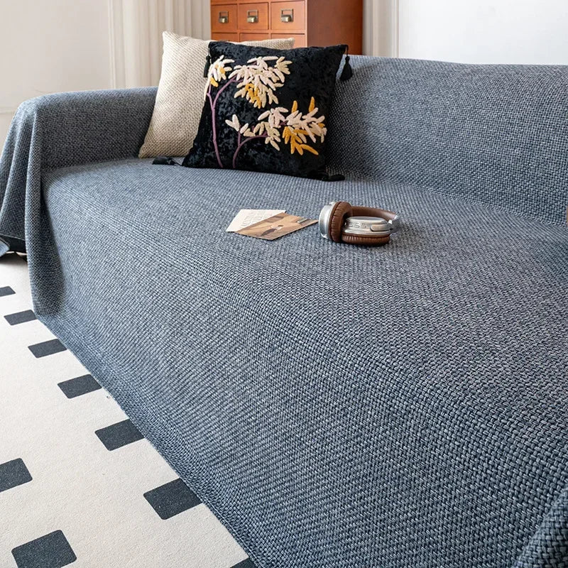 Jeté de canapé chenille grande largeur - vue 1