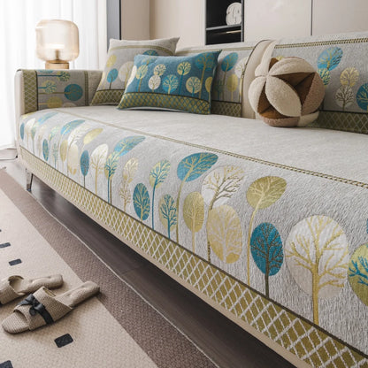 Jeté de canapé jacquard boho arbre et lune - vue 9