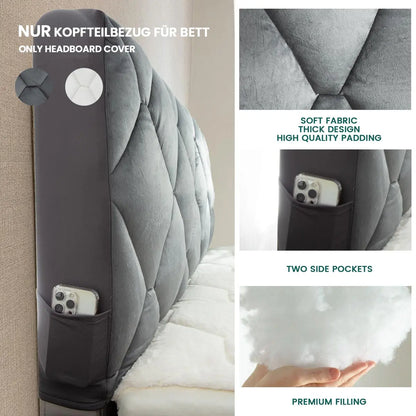 Housse de tête de lit velours matelassé losange - vue 5