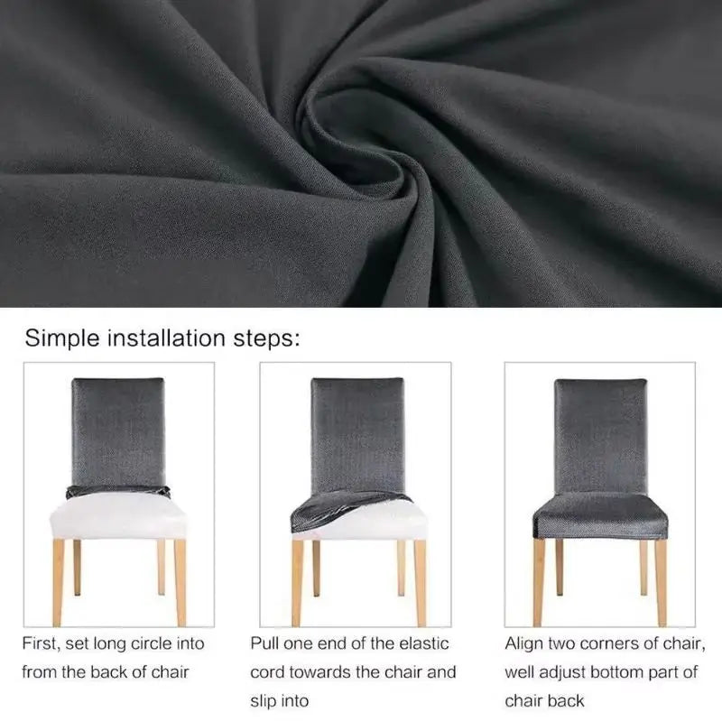 Housse de chaise élastique unie - vue 4