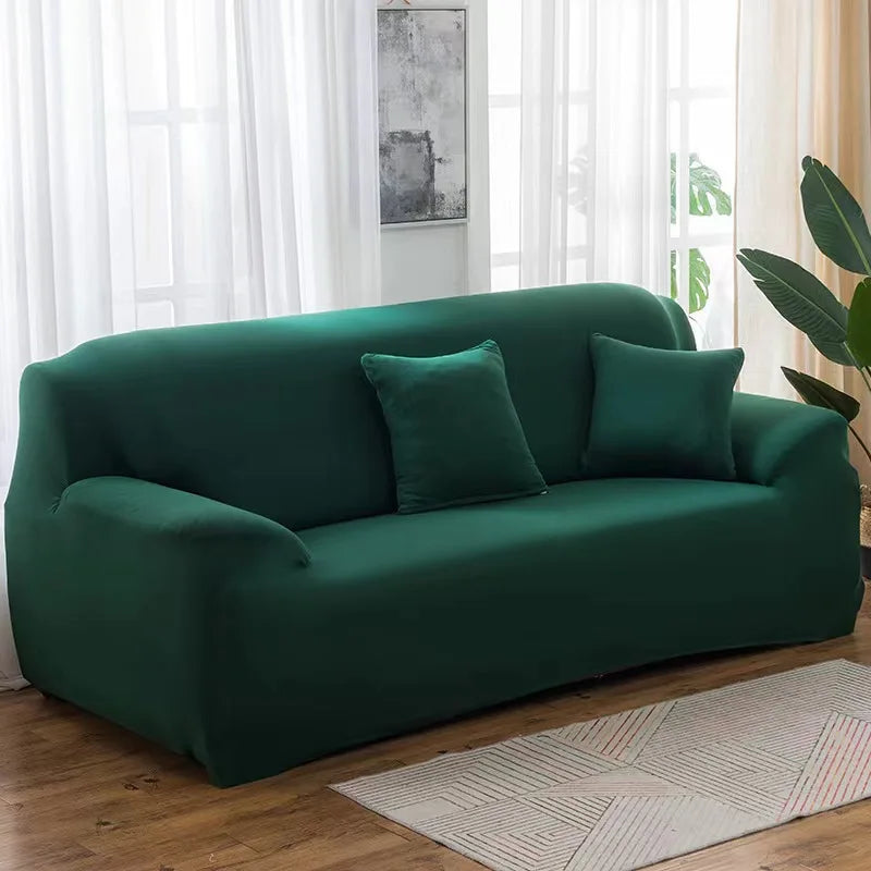 Housse de canapé extensible unie Violet 2 places 145-185cm - MaisonHousse