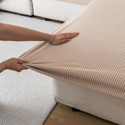 Housse de coussin de canapé jacquard rayé - vue 4