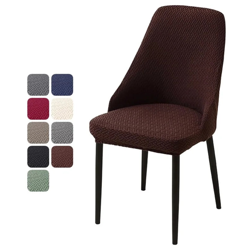 Housse de chaise jacquard dossier arrondi - vue 12