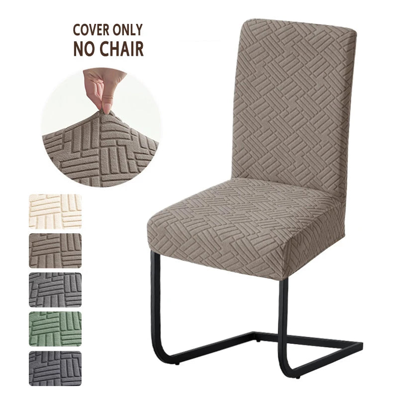 Housse de chaise scandinave jacquard ajustable - vue 1