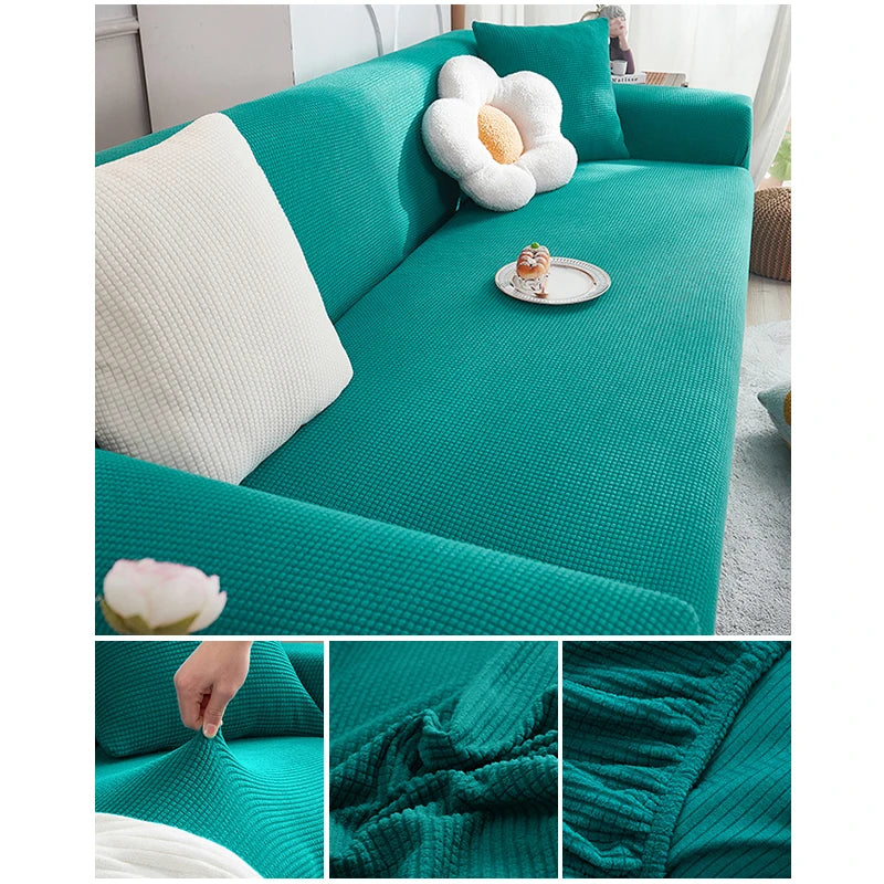 Housse de canapé extensible Jacquard Jade 3 Place 175-210CM - MaisonHousse