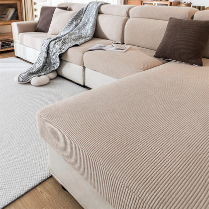 Housse de coussin de canapé jacquard rayé - vue 1