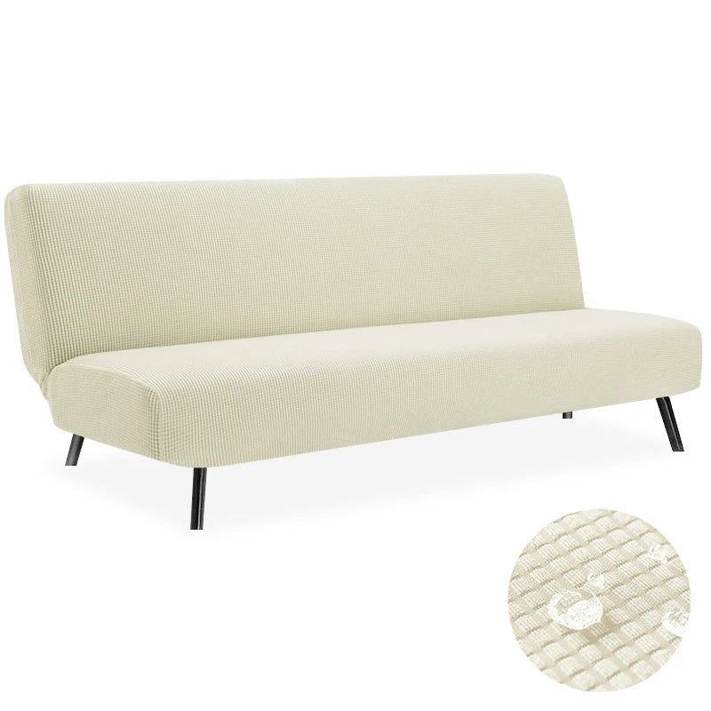 Housse de Clic-Clac Imperméable Jacquard – Extensible Sans Accoudoirs | Protection Canapé-Lit Étanche
