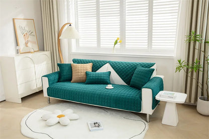 Housse de canapé antidérapante matelassée Bleu 90x90cm - MaisonHousse