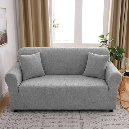 Housse de canapé Jacquard extensible Gris 2 Places (145-185CM) - MaisonHousse