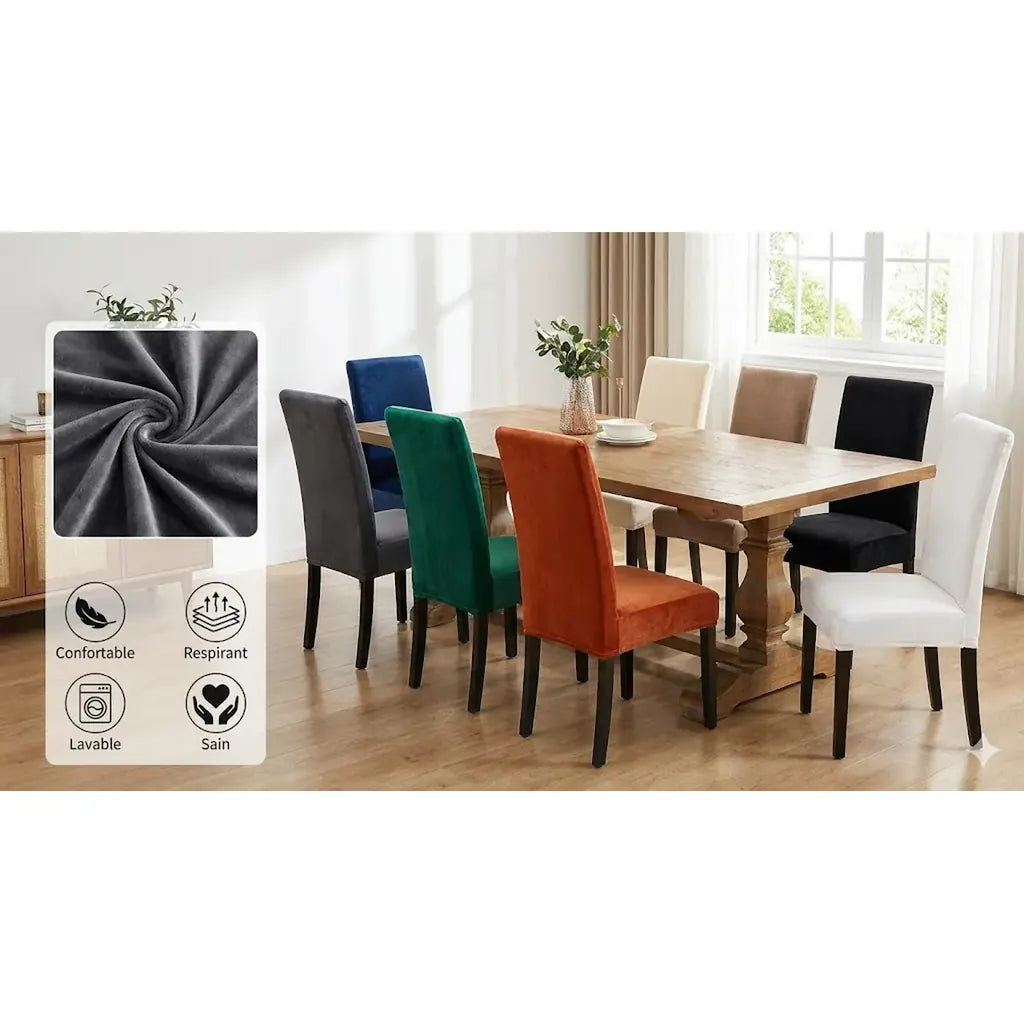 Housse de chaise extensible Beige - MaisonHousse