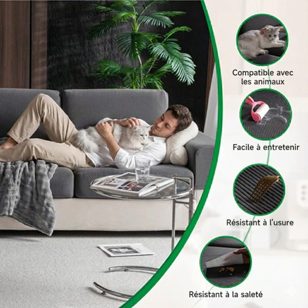 Housse de canapé imperméable modulable Blanc L - MaisonHousse