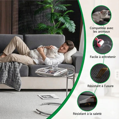 Housse de canapé imperméable modulable Blanc L - MaisonHousse