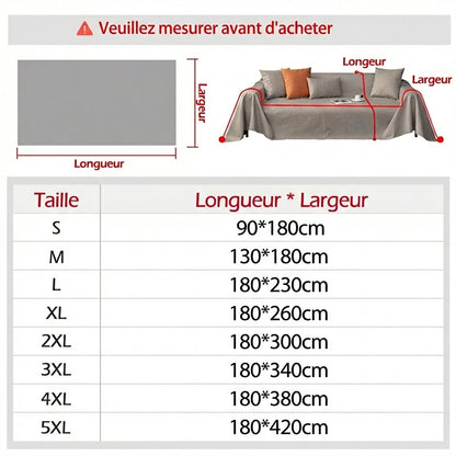 Jeté de canapé imperméable antidérapant Kaki 180X230cm - MaisonHousse