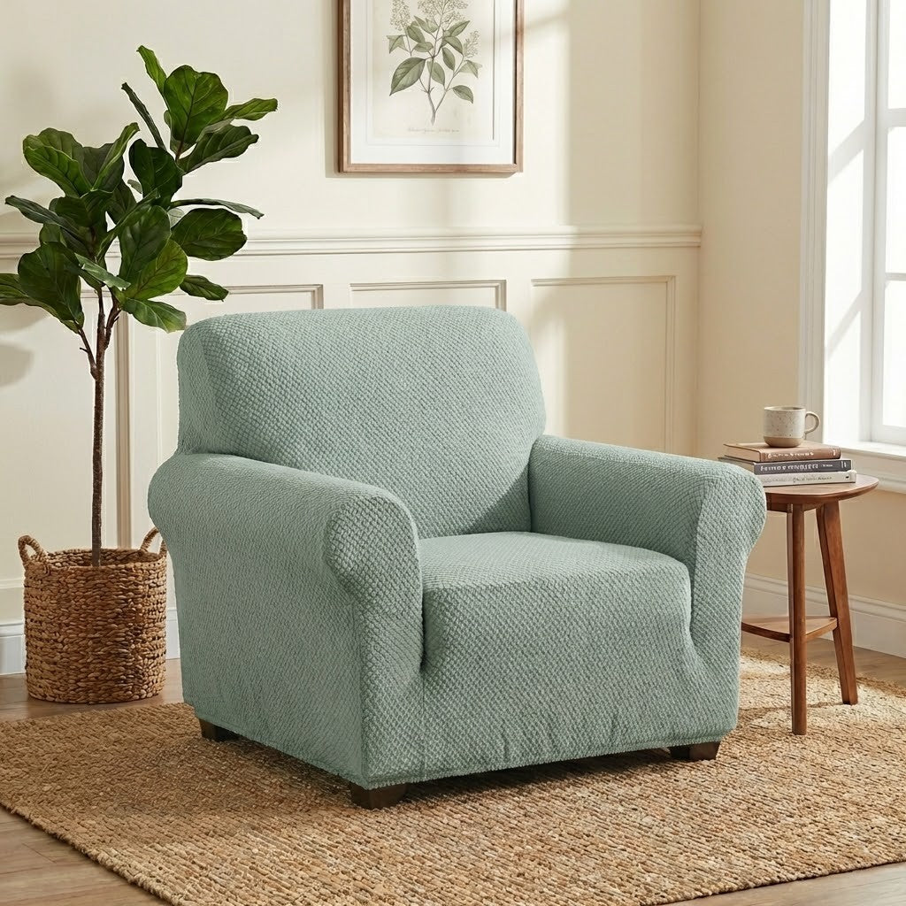 Housse de fauteuil Jacquard Noir - MaisonHousse