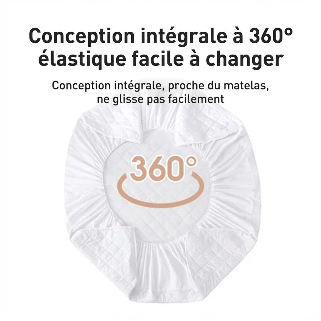 Protège-matelas imperméable forme drap-housse Blanc King 198x203x36cm - MaisonHousse