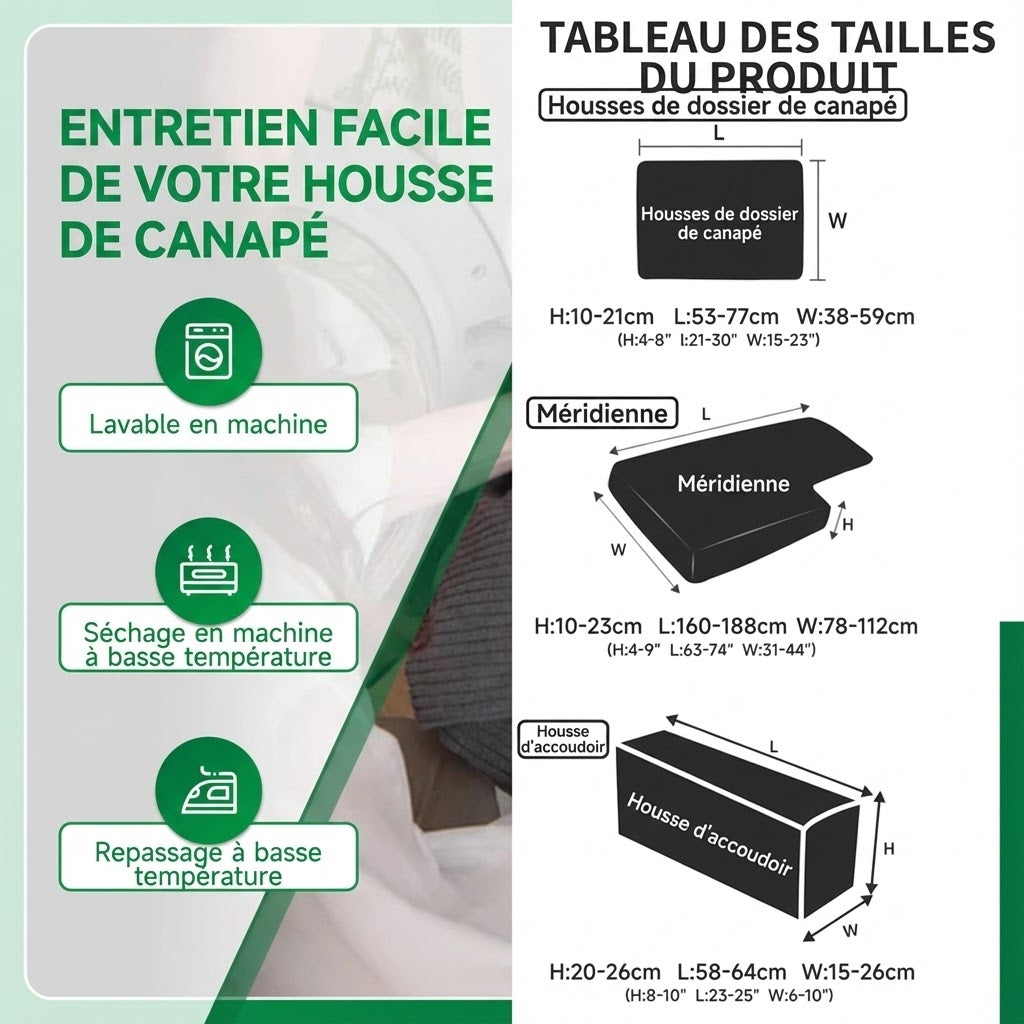 Housse de canapé imperméable modulable Blanc M - MaisonHousse