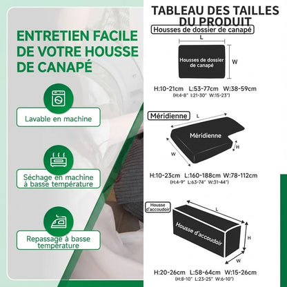 Housse de canapé imperméable modulable Blanc M - MaisonHousse